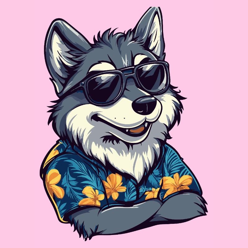 Wolf Comic Lustig Sommer