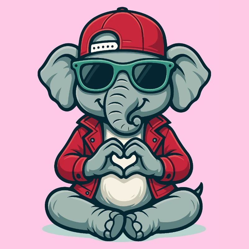 Herz-Elefant mit Style