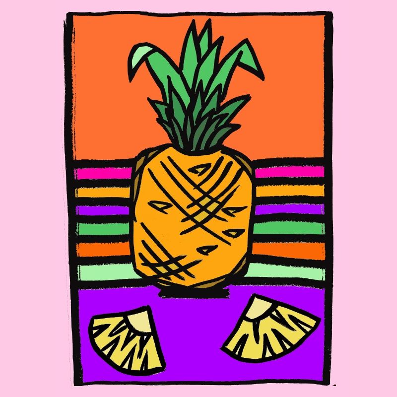 Pineapple Neon Illustration