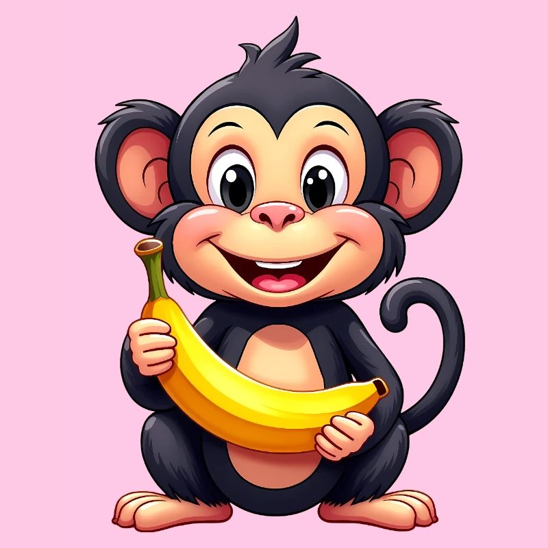 singe banane chimpanzé drôle mignon illustration
