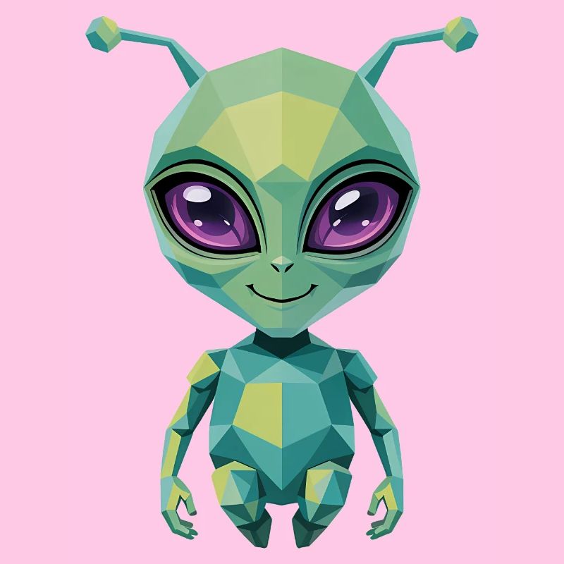 Alien - Cool Low Poly Logo