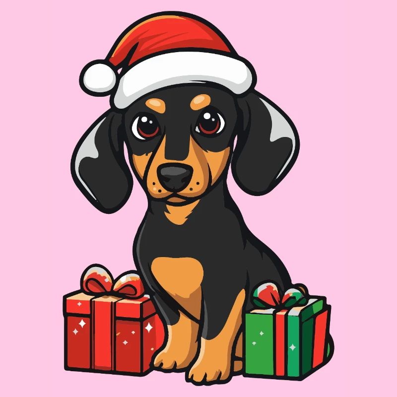 Dachshund Hund Weihnachten Geschenke Dackel
