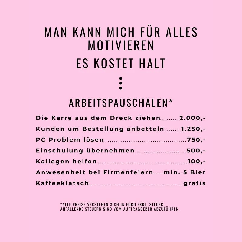 Motivation durch Pauschalen Backprint