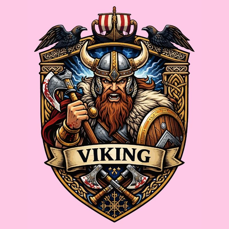 Vikinger Krieger Schildemblem