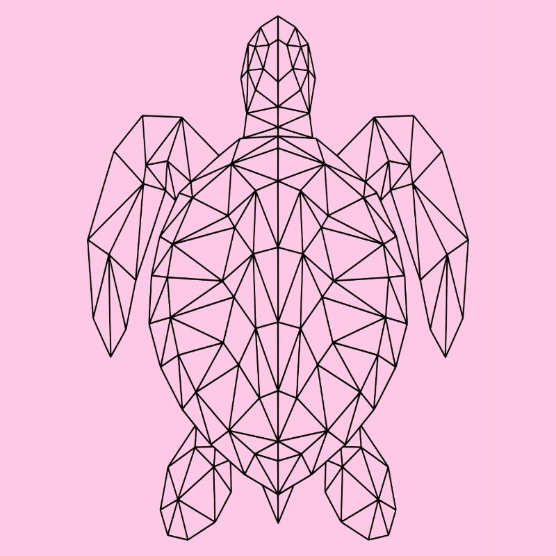 Geometric Sea Turtle Black Silhouette