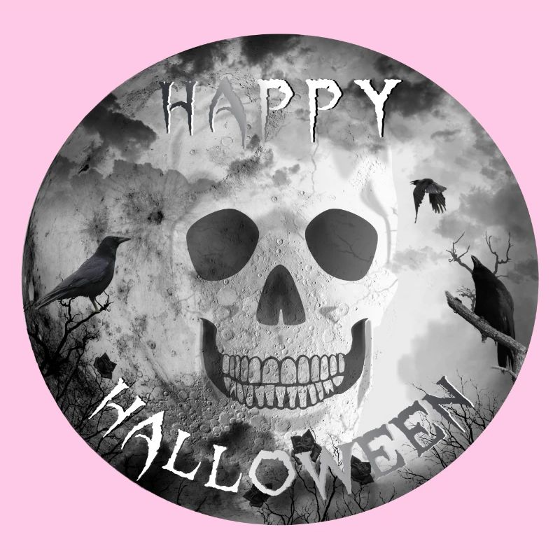 halloween skull crows