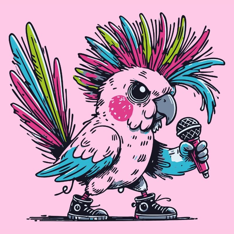 Cacatoès punk avec mohawk