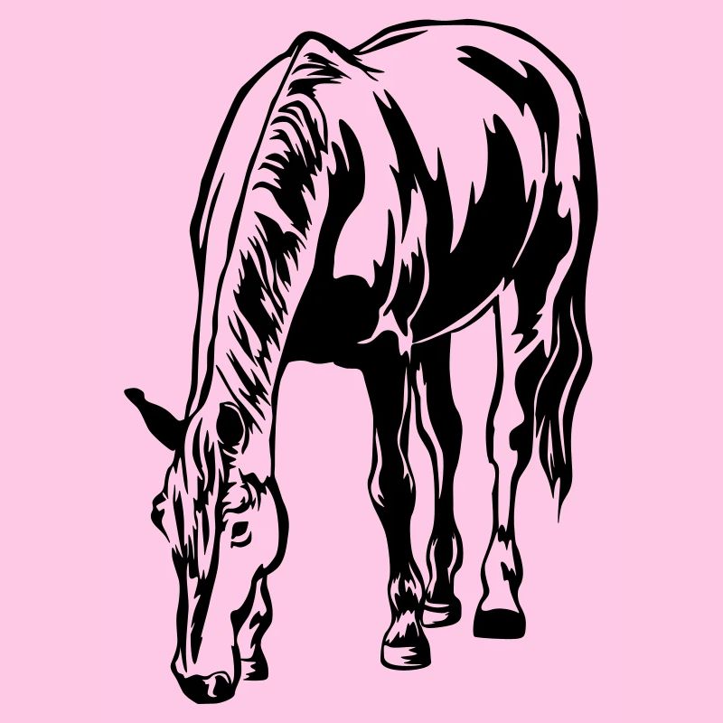Grasendes Pferd