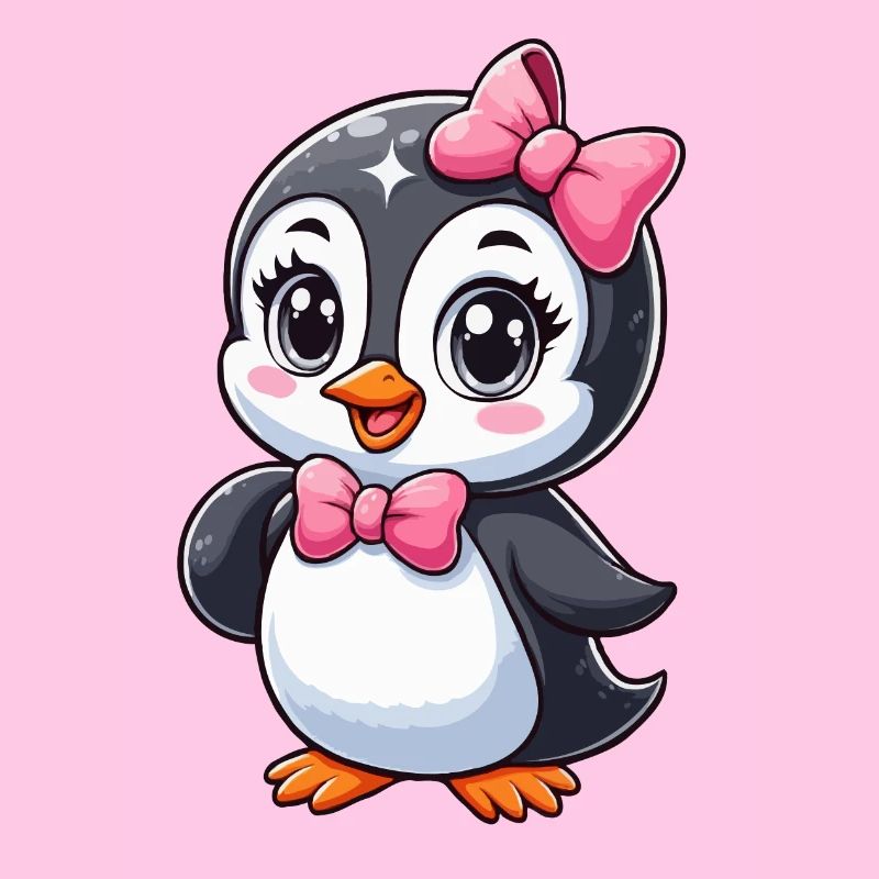 Mädchen Pinguin
