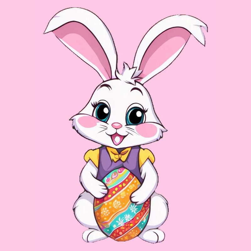 Lapin de Pâques avec des œufs de Pâques