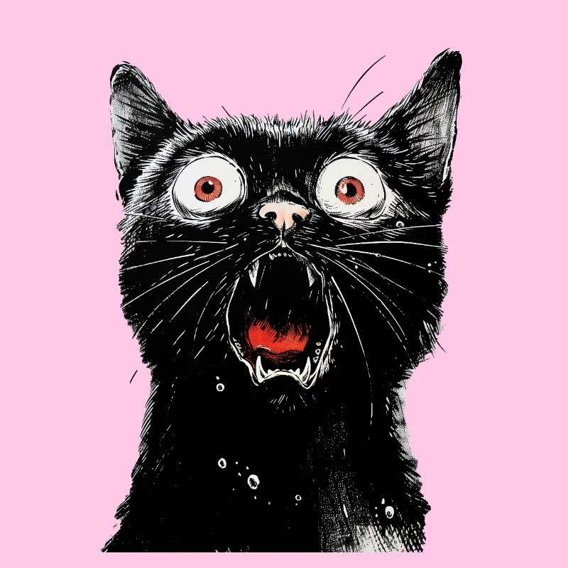 Schwarze Katze Mischa