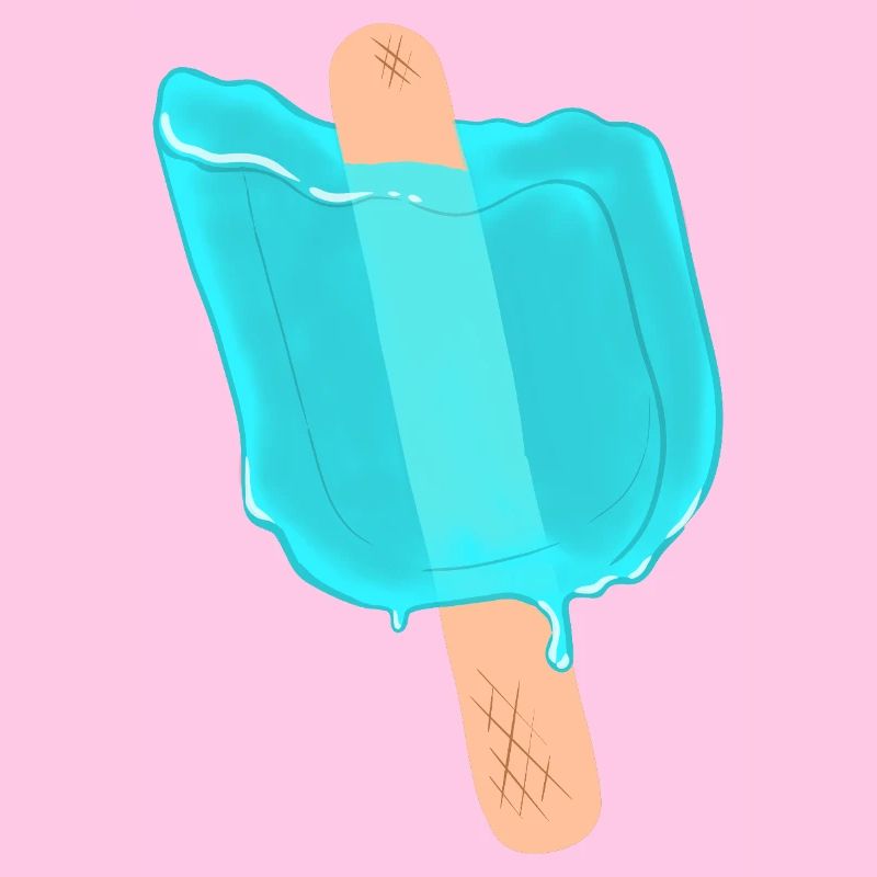 Blaues Eis am Stiel