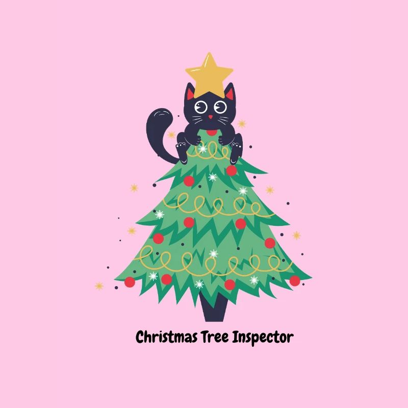 pull de noël chat dans sapin