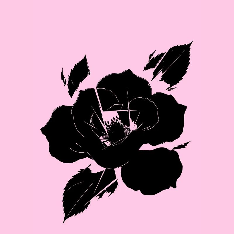 Fragmentierte schwarze Rose