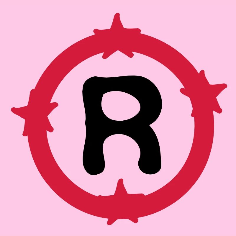 Letter R & Circle shapes pattern