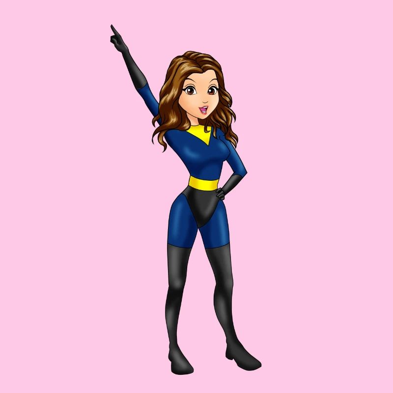 Superheldin in blau