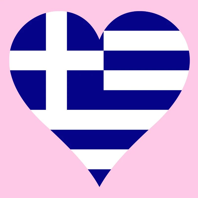 Drapeau grec comme coeur