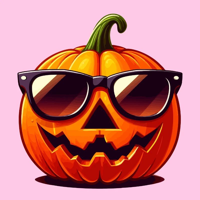 Cool pumpkin with sunglasses