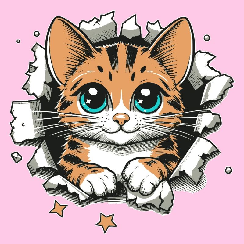 Cute cat torn apart