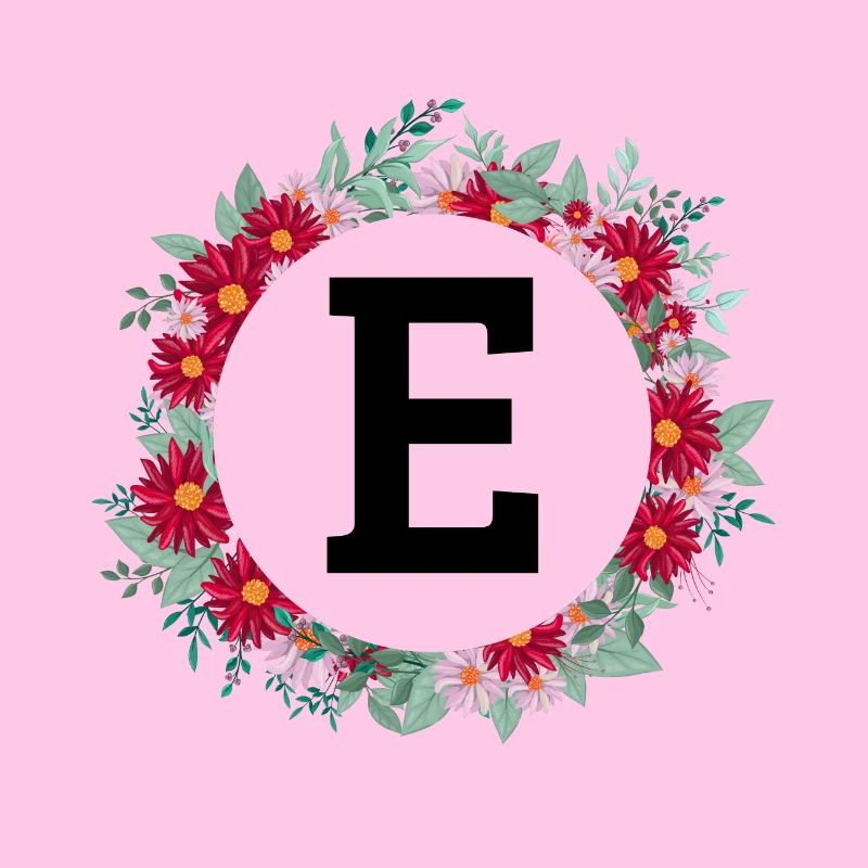 Buchstabe e Blumenkranz