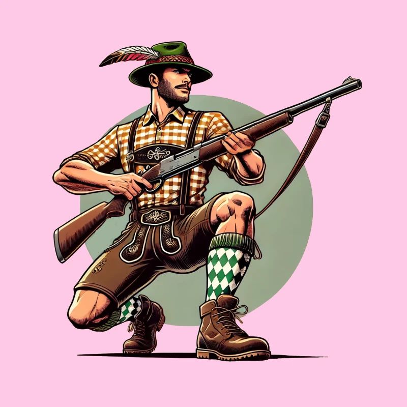 German Bavarian hunter on a driven hunt