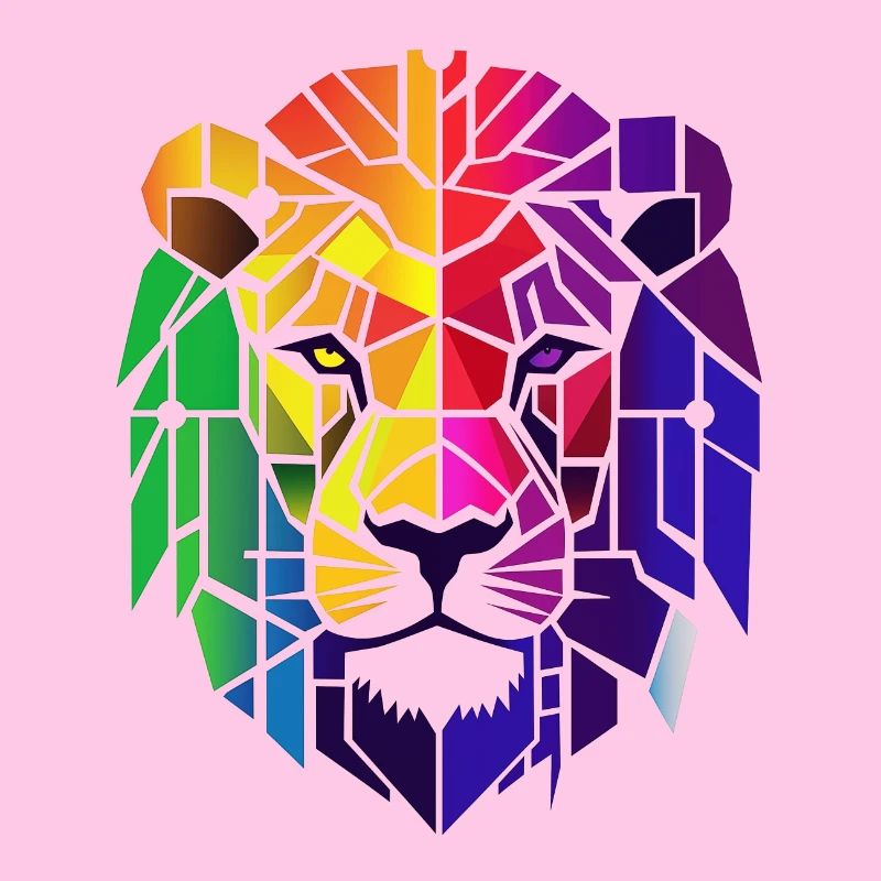Abstrakter Regenbogen Löwe
