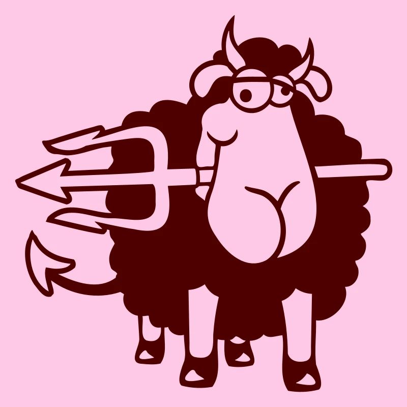 Sheep Devil Satan Hell Evil Trident Horns Cool