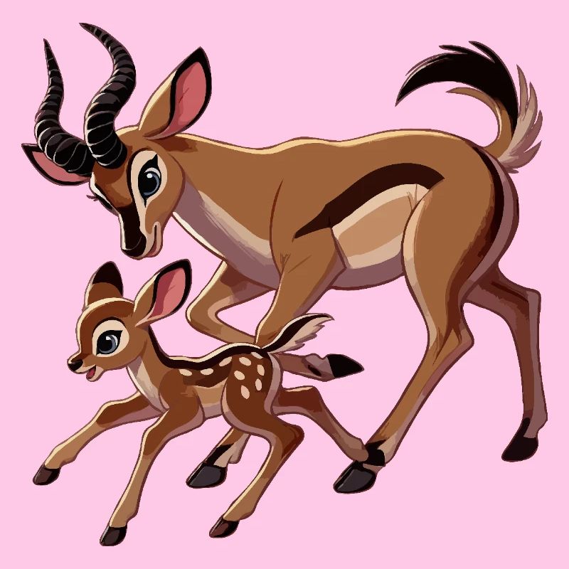 Antilopenmutter mit Jungtieren