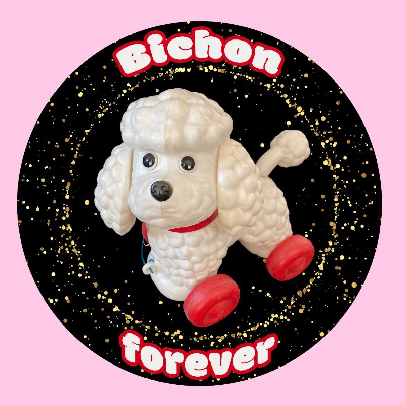 Bichon forever paillettes rond