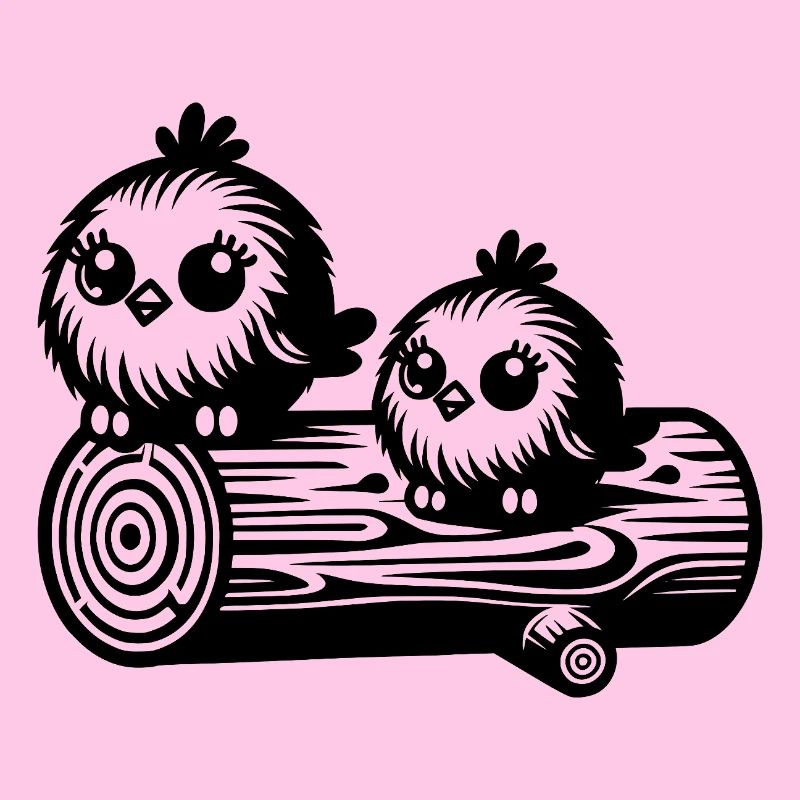 Joyeux petits oiseaux mignons dans le style de dessin animé