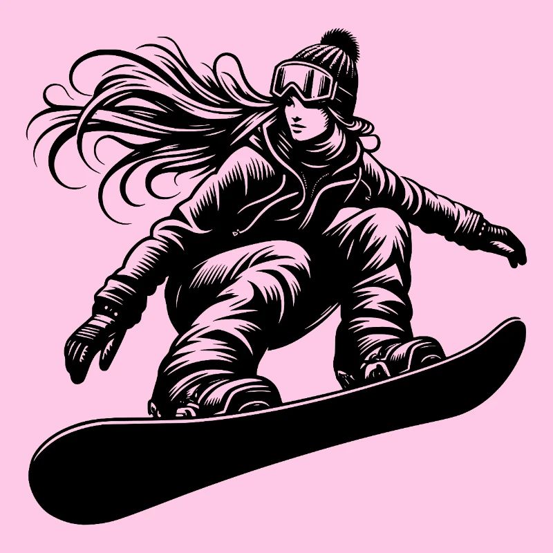 Snowboardeuse avec lunettes de neige