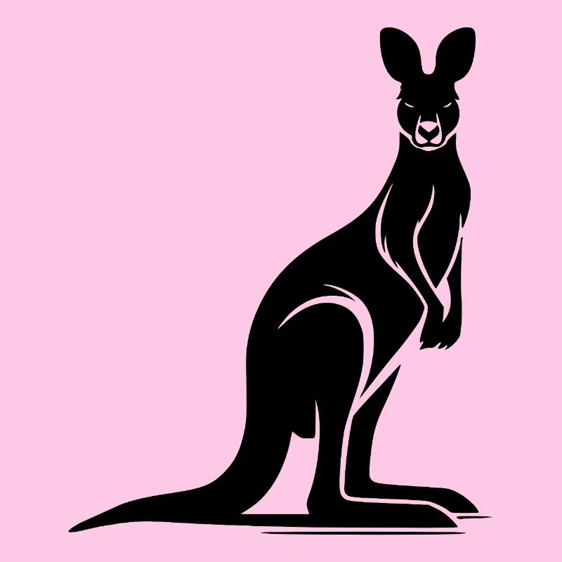 Wildtier Silhouette mit typischer Känguru Pose