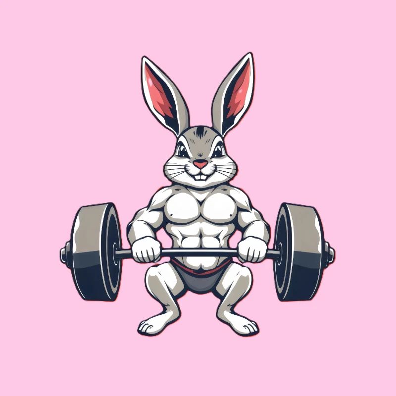 Muscular bunny during training
