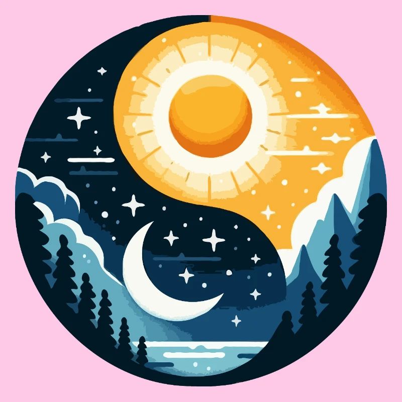Yin Yang Soleil et Lune