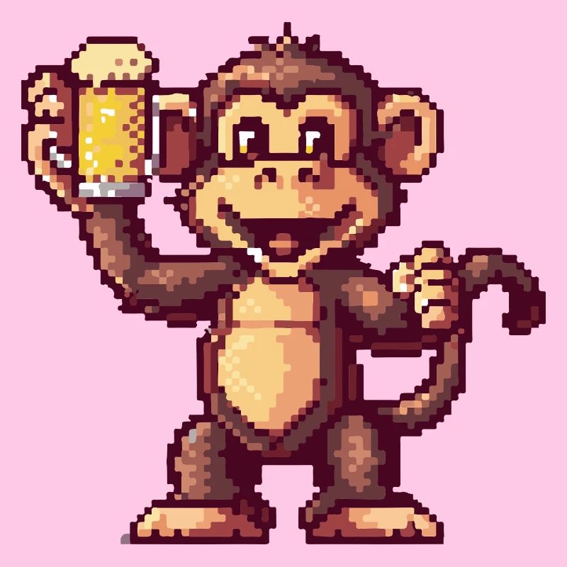 Affe Pixel Bier