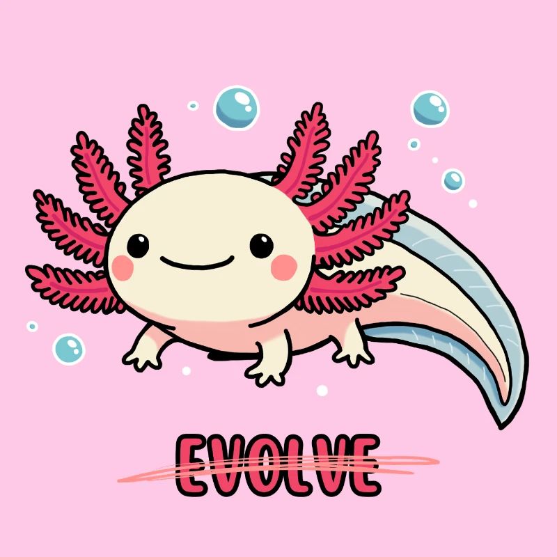 Evolve Axolotl – Süßes Motiv mit Message