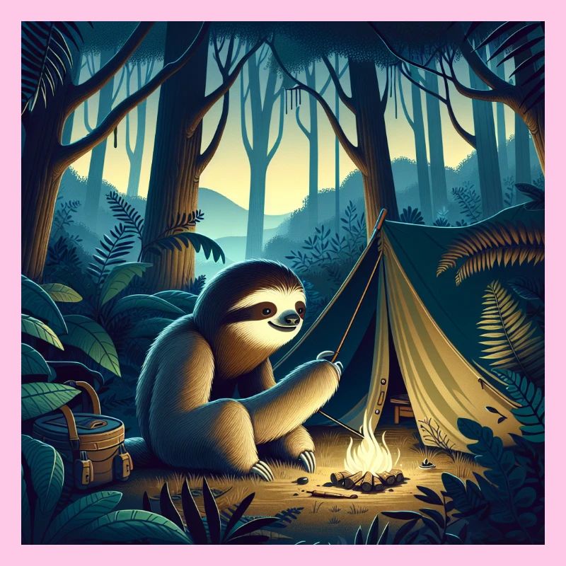Faultier Wanderer Camping