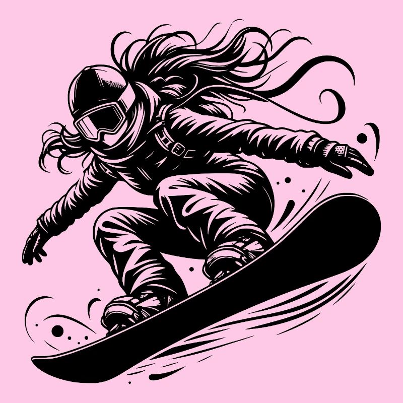 Poudreuse et snowboard