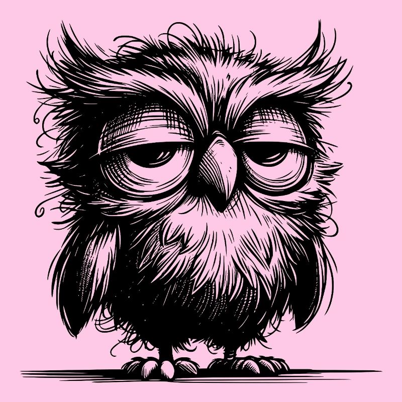 Morgenmuffel Eule mit Federn und Style