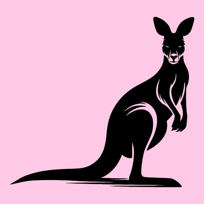 Silhouette eines anmutigen Kängurus