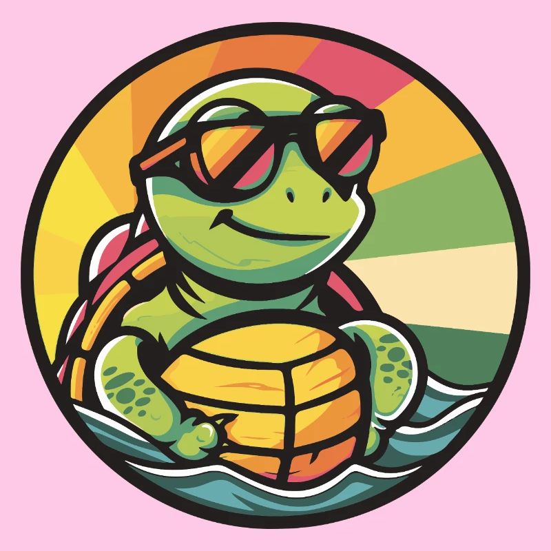 Turtle Comic Cool Summer