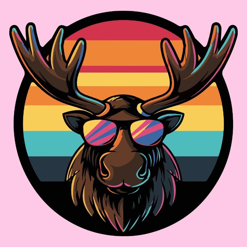 Elch Comic Cool Sommer