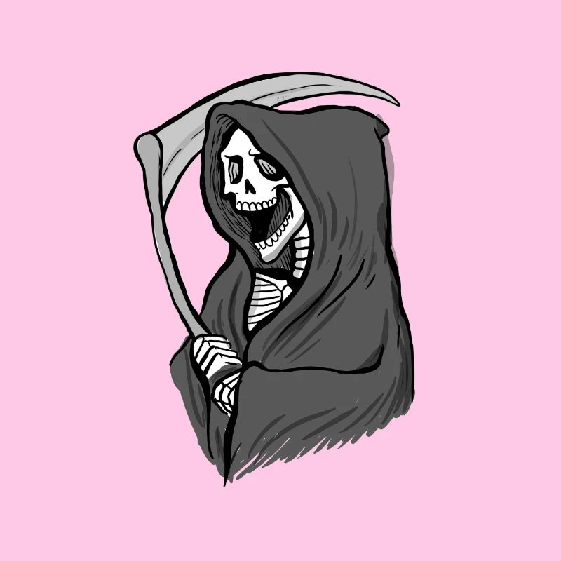 Illustration des Todes – Dunkle Kunst mit Sense
