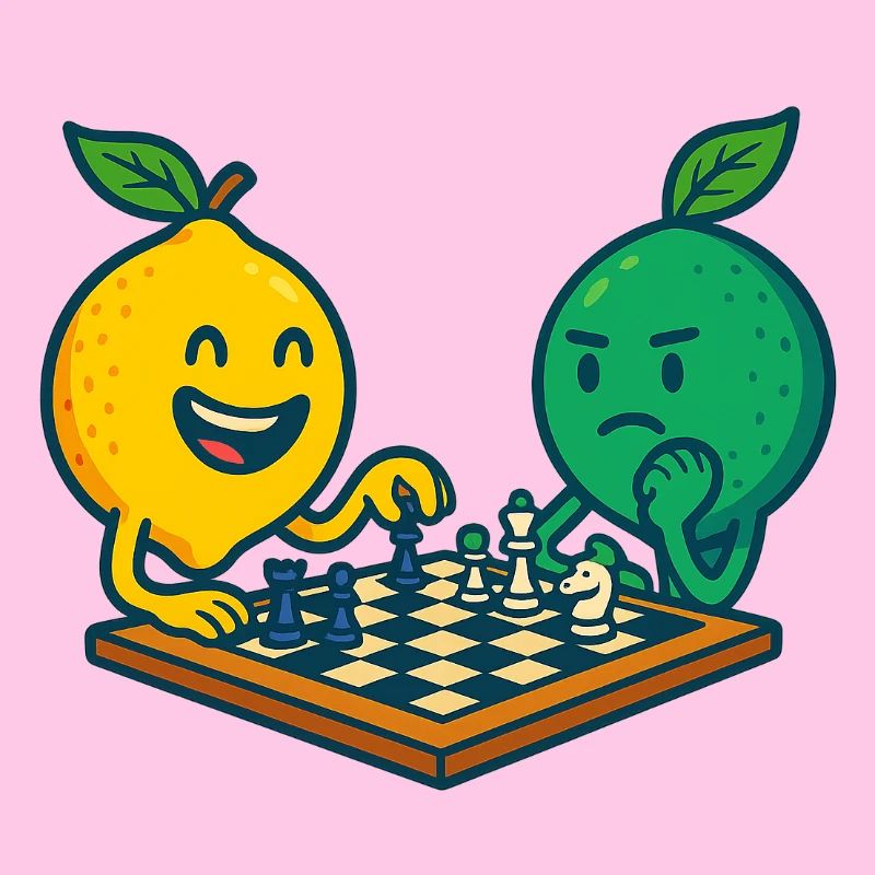 Chess duel - lemon against lime