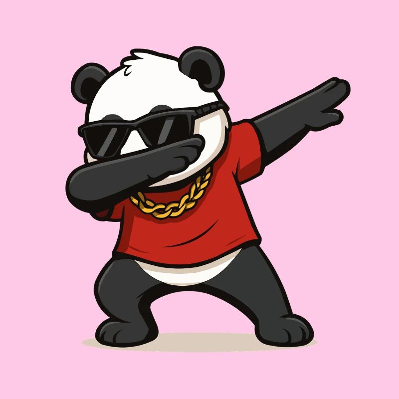 panda dabbing comic