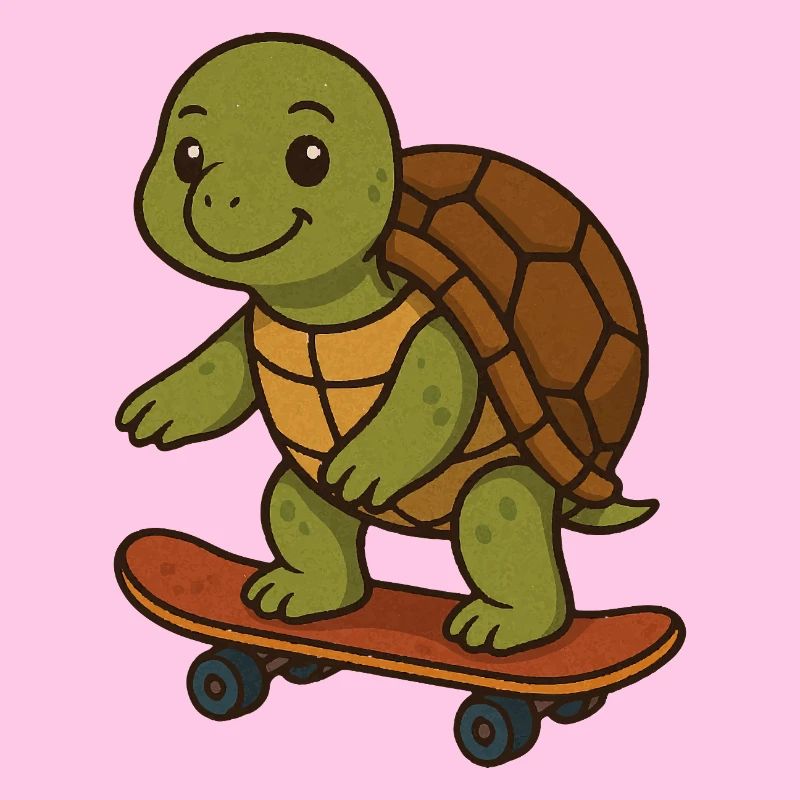 Skater Turtle – Cool Turtle on Skateboard