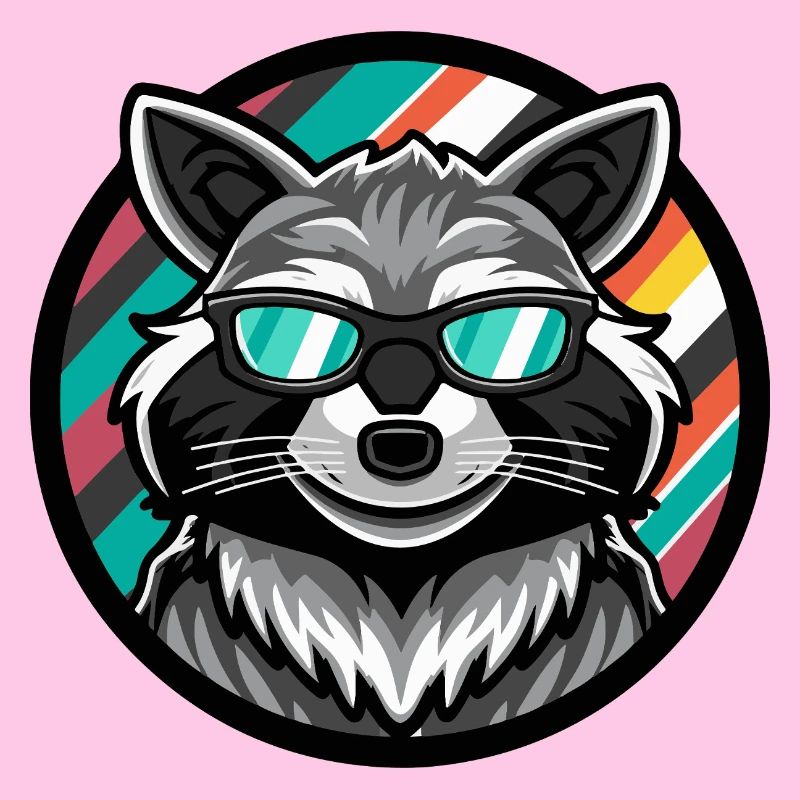 Waschbär Cool Comic