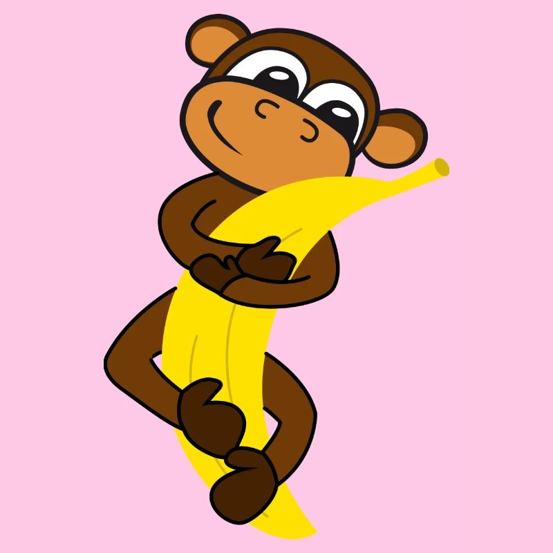 Affe mit Lieblingsbanane