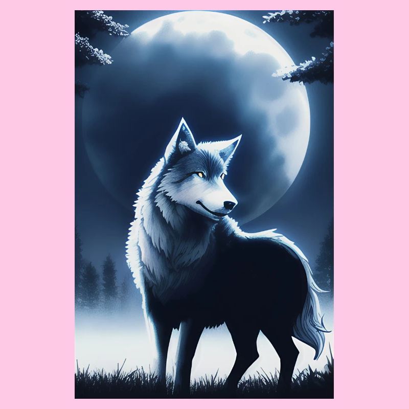 Wolf und Mond