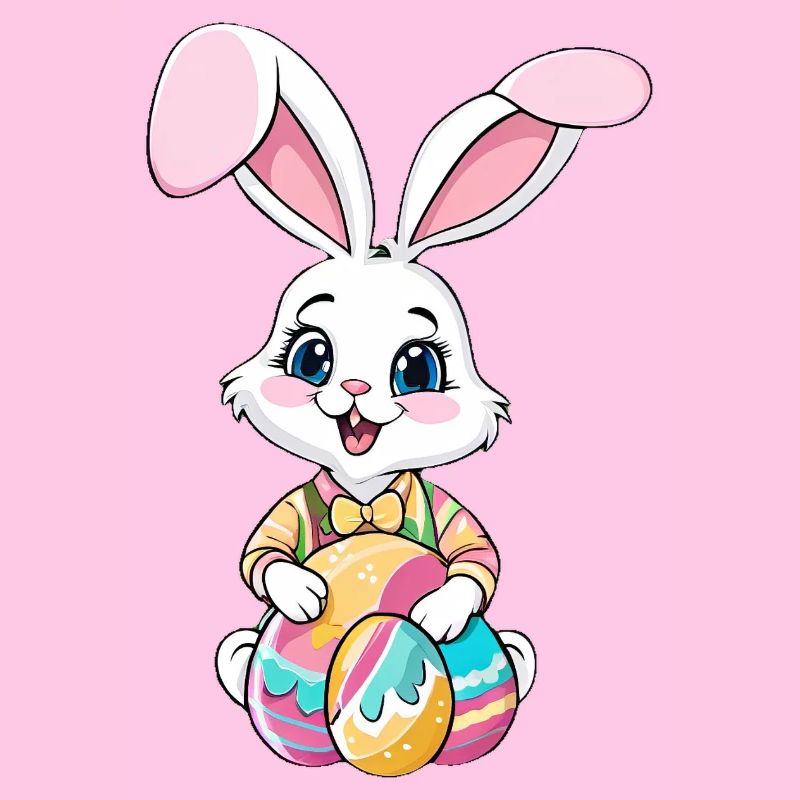 Easter bunny with Easter eggs